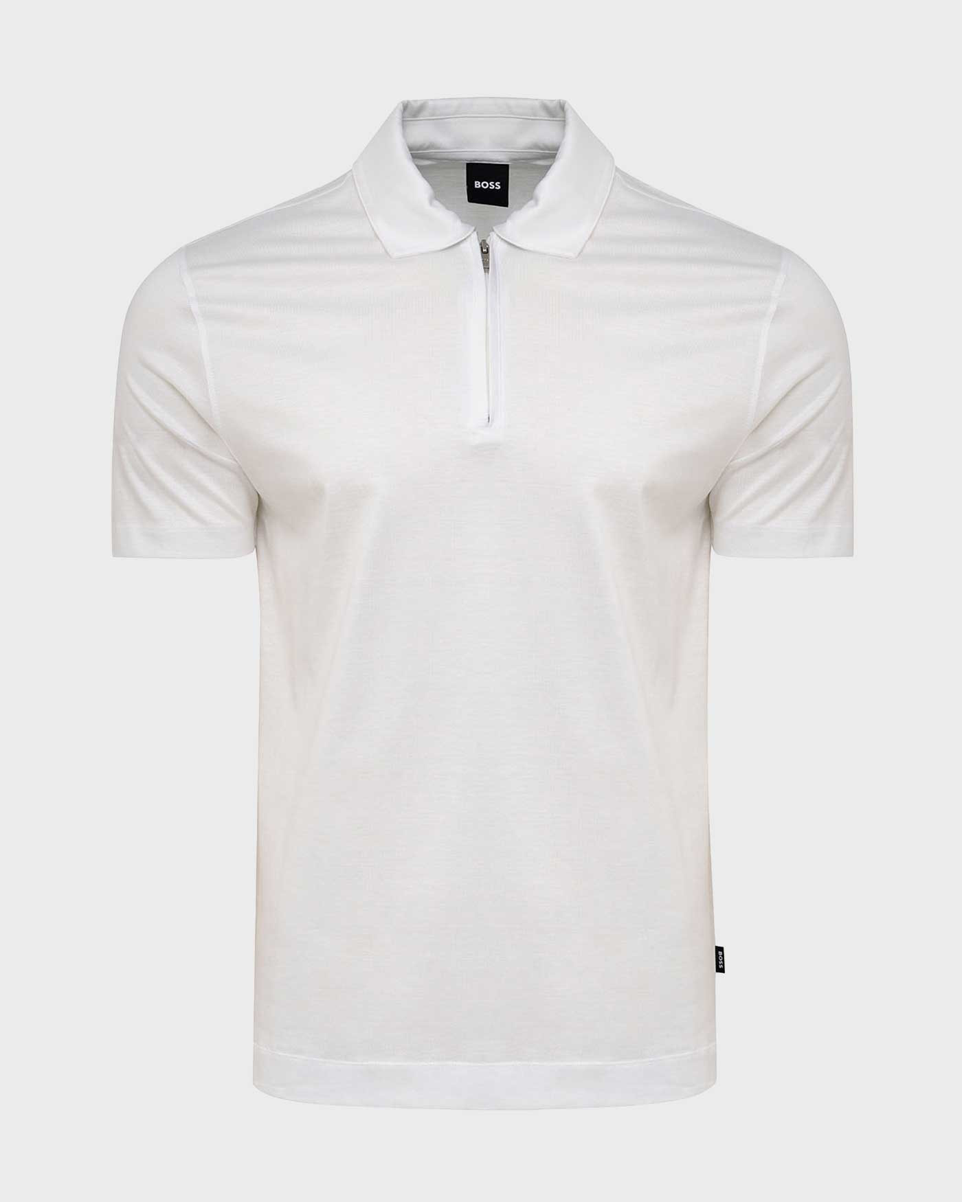 BOSS H-Paras 50 Quarter-Zip Polo — White